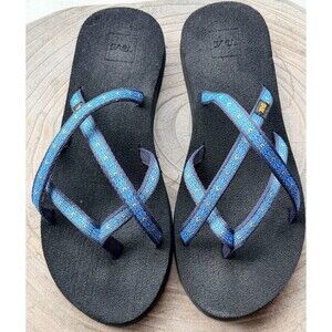 Teva Olowahu Women's Size 10 Blue Flip Flops Slip On Thong Sandals 6840